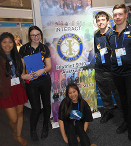 Interactors during a photo break at the Rotary Convention in Sydney, Australia.